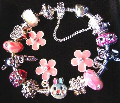 AUTHENTIC PANDORA CHARM BRACELET FLOWER 