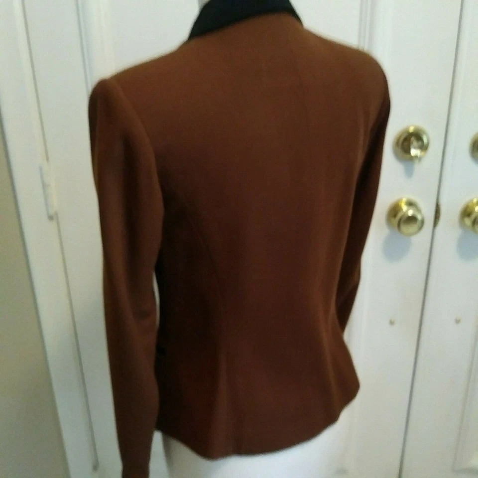 KASPER 适用于 A.S.L. 2 (件) 棕色衬里修身羊毛西装夹克加铅笔裙,尺寸 4 — 第 3/3 张图片