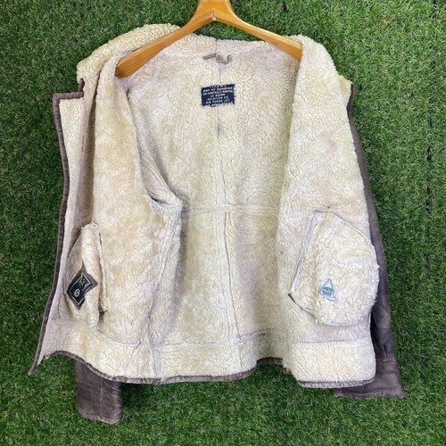 Vintage 80s 90s C&A WWII Style US Air Force Type B-3 Bomber Leather Jacket - Picture 6 of 22