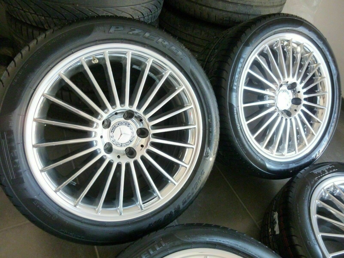 4 AMG Rims + Tires 8.5 + 9.5 X 18 Mercedes W219 R230 W211 W210