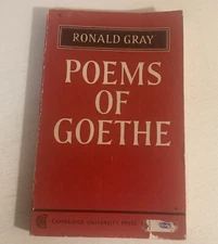 Poems Of Goethe Paperback Book 1966 Cambridge University Press By Ronald Gray 