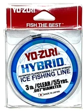 Yo-Zuri Hybrid Fluorocarbon Ice Fishing Line Clear 3lb 55yds