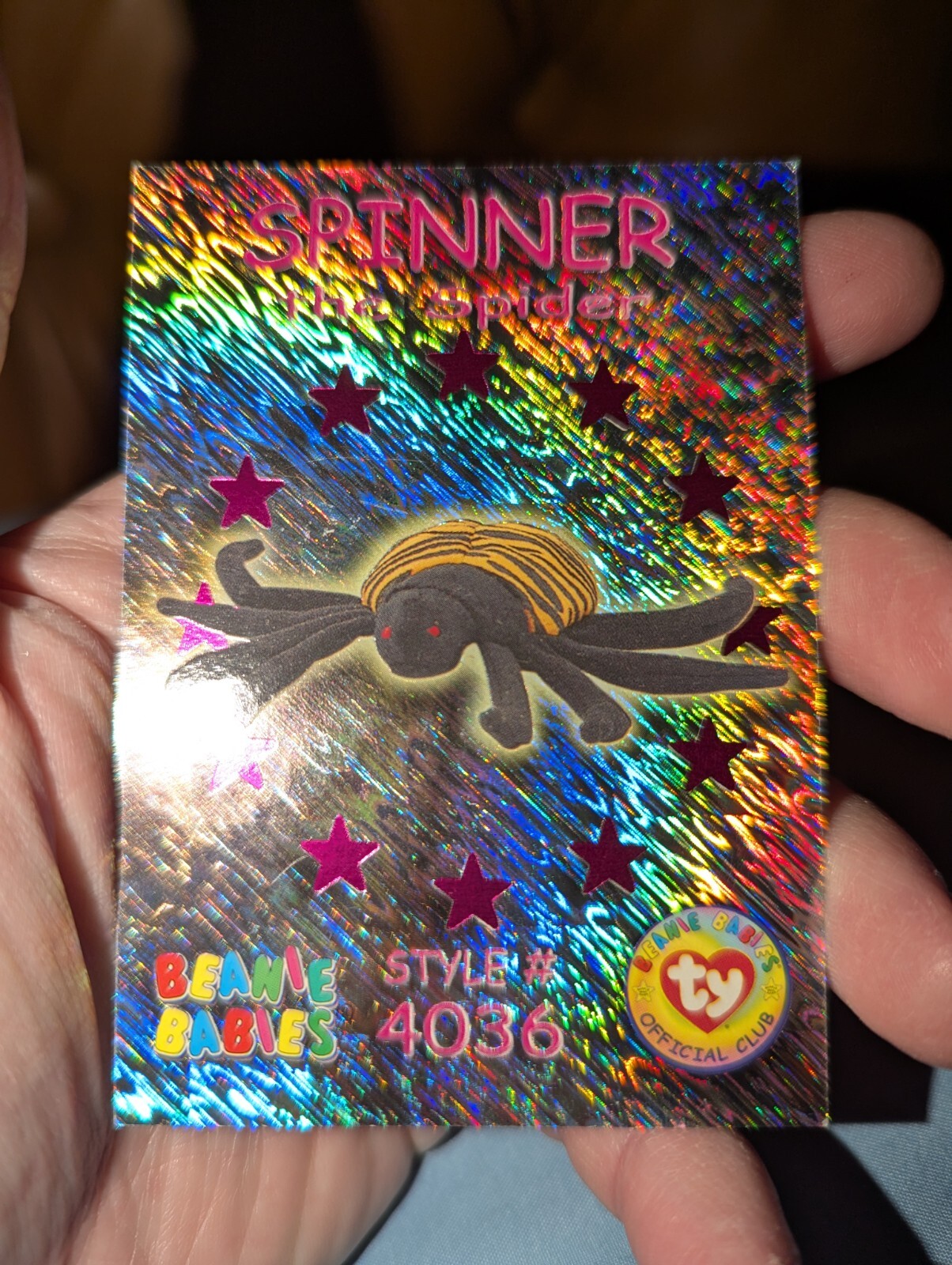 Beanie Baby Trading Card - Holographic Spinner the Spider-image