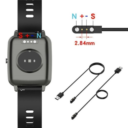 2-Pin Universal USB Data Charging Cable Magnetic Charger For Smart Watch 2.84mm - Photo 6 sur 12