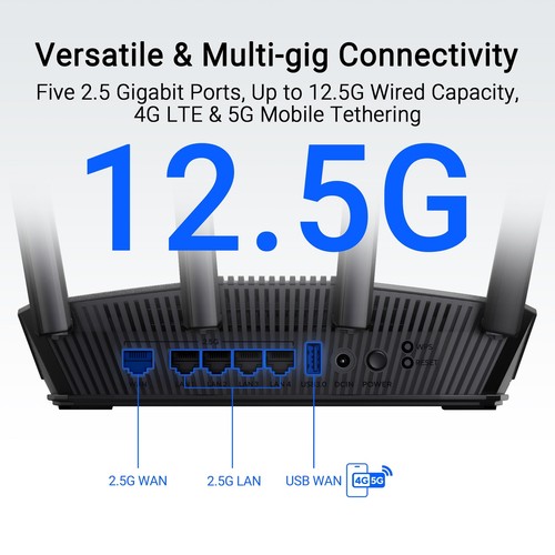 ASUS RT-BE82U Dual-Band WiFi 7 802.11be Smart AiMesh Extendable Router 6500 - Afbeelding 5 van 9