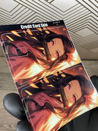 Demon Slayer Nezuko Credit Card Smart Sticker Skin Pre-cut Small Chips Debit - Picture 3 of 4
