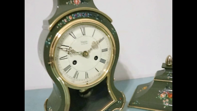 YVERDON Vintage Wall Mantel Clock XXXL Console SWISS Neuchatel