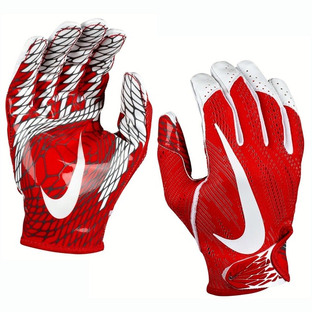 white and red nike gloves