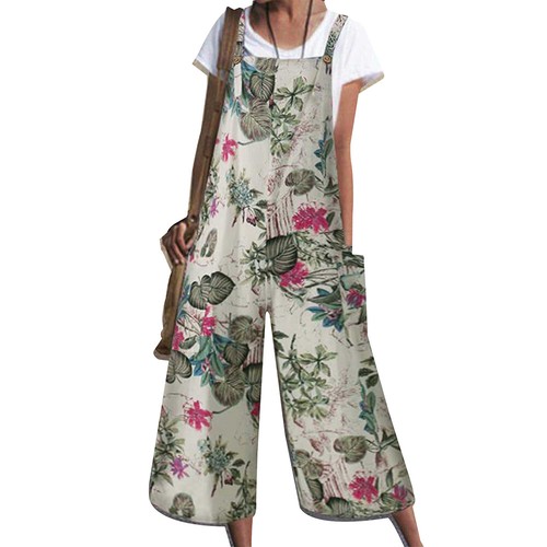 Womens Overalls Dungarees Summer Loose Trousers Ladies Baggy Jumpsuit Playsuit - Picture 57 of 95