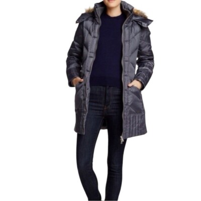 Sam Edelman Down Fill L Parka Winter Puffer Jacket Long Navy