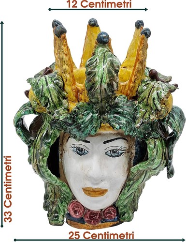TESTE DI MORO H33 CERAMICA CALTAGIRONE MODELLO STORICO - Foto 16 di 21