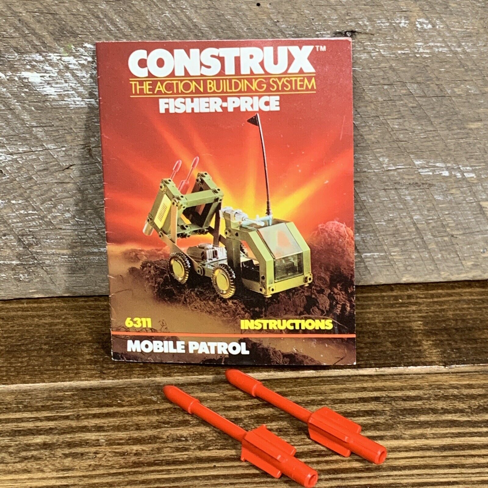 Vintage Construx Fisher Price #6311 Mobile Patrol Instructions & Rockets Parts