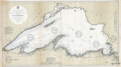 1895 Nautical Map of Lake Superior
