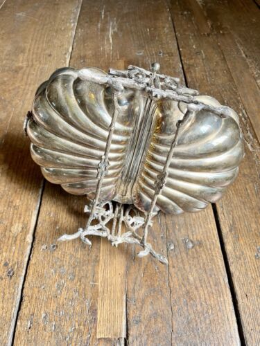 Antique Victorian Silver Plated Shell Biscuit Box 19th Century 1880-1892 Rare - Picture 11 of 12