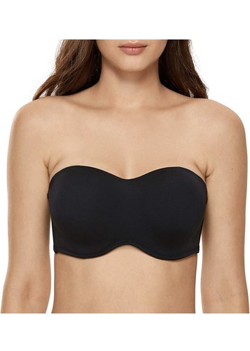 DELIMIRA Women's Underwire Convertible Strapless Bra Plus Size Non Padded 42D