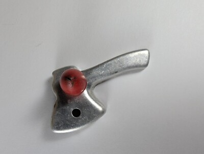 Vintage Axe Hatchet Aluminum Cookie Cutter Red Wood Knob Handle