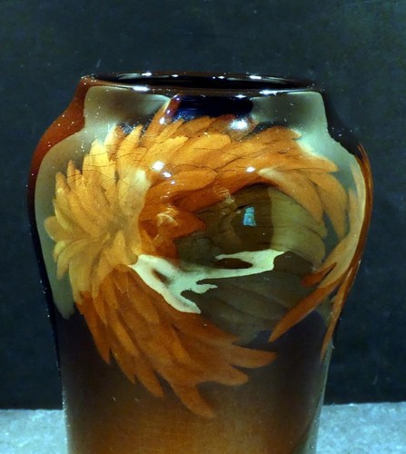 Rookwood Standard Glaze Vase, Chrysanthemums, Marianne Mitchell,7 1/2",1904,935D - Picture 7 of 10