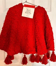 Sleigh Hill RED KNIT tassel 50 inch Tree Skirt Classy Modern