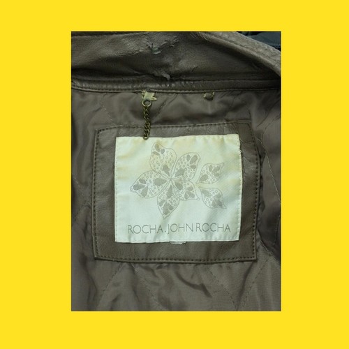 JOHN ROCHA Vegan Leather Jacket, Belted Waist, Brown, UK 20/EU 48 - Picture 4 of 4