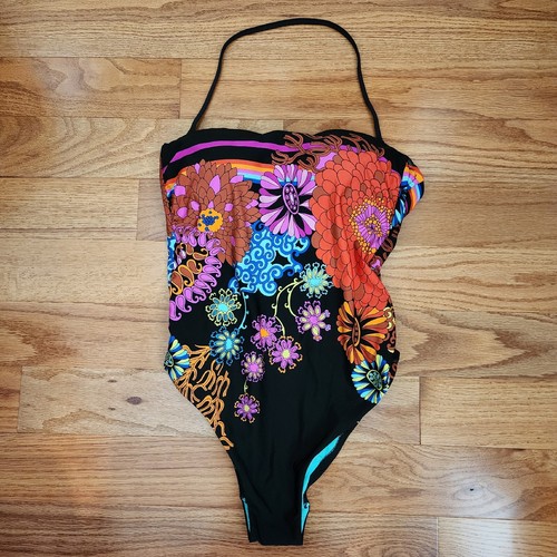 Trina Turk Swimsuit US 6 Electric Reef Bandeau One-Piece Multi Floral New *READ - Picture 3 of 19