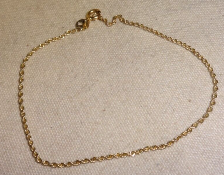 Vintage 14K Yellow Gold 585 twisted rope Bracelet 7" eBay