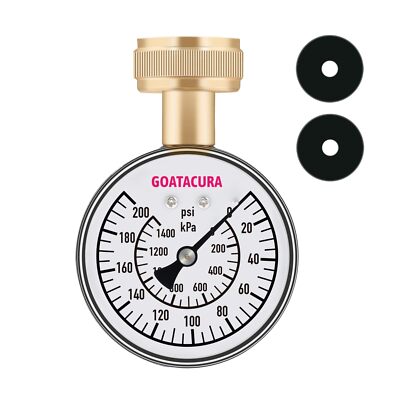2-1/2 Inch House Water Pressure Test Gauge, 3/4 Inch Female Hose Thread