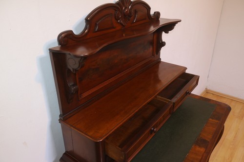 Antik Damen-Schreibtisch, Sekretär, wohnfertig, Louis Philippe, Nussbaum ca.1900 - Bild 17 von 19