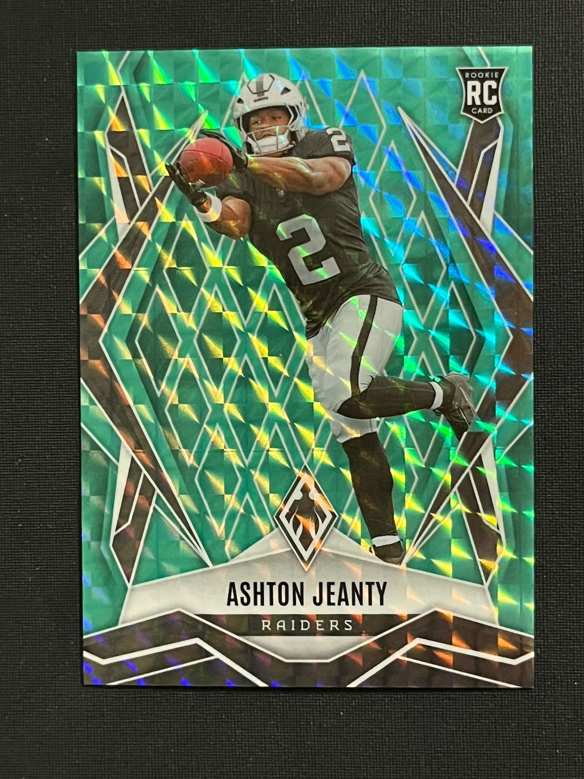 2025 Panini Phoenix - Ashton Jeanty Teal Pyramids RC /225 #158 - Raiders
