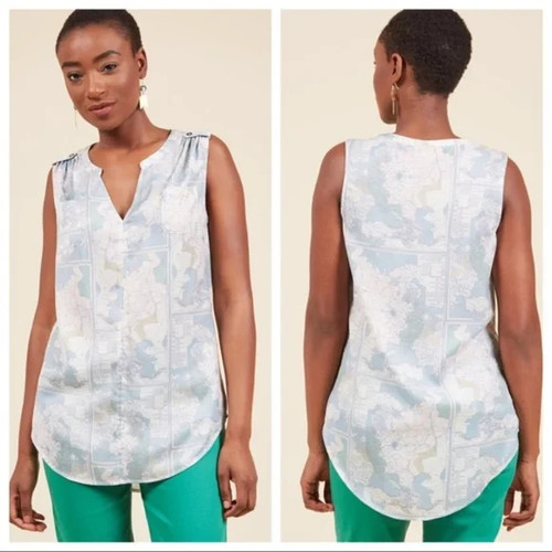 Modcloth Creative Contribution Tank Top 1X Geography Teacher Map World Globe