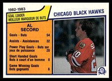 1983-84 O-Pee-Chee Al Secord #95 Chicago Blackhawks NHL Hockey Base Set