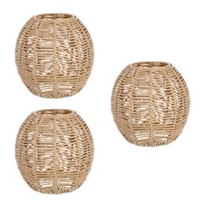 Rattan Lamp Shade Handmade Woven Pendant Light Cover Chandelier Lampshade 5.9...