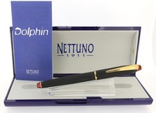 NOS 2004 Nettuno Dolphin Black w/Red Accents Med Nib Fountain Pen NO RESERVE