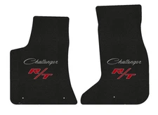 Lloyd Loop Front Mats for '23 Challenger w/Silver on Black w/ Red on Black RT