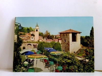 AK Citta´ di Asolo. Teilansicht des Ortes, Kirchturm, Sonnenterrasse mit Persone