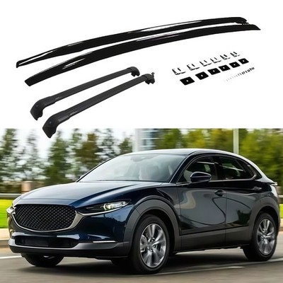 4Pcs Side Rails+Crossbars Fits for Mazda CX30 CX-30 2020-2025 Roof Rail Rack