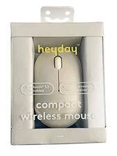 Heyday Compact Wireless Bluetooth 5.1 Mouse Warm Gray USB Receiver Included New