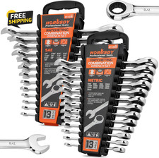 26-Piece Ratcheting Wrench Set  Metric and SAE  Ratchet Combination
