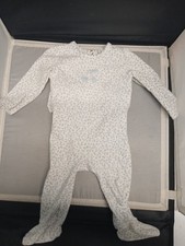 Lux infant Baby Girl Zipper Footed Pajamas White Size 6 Months Floral Print Suit