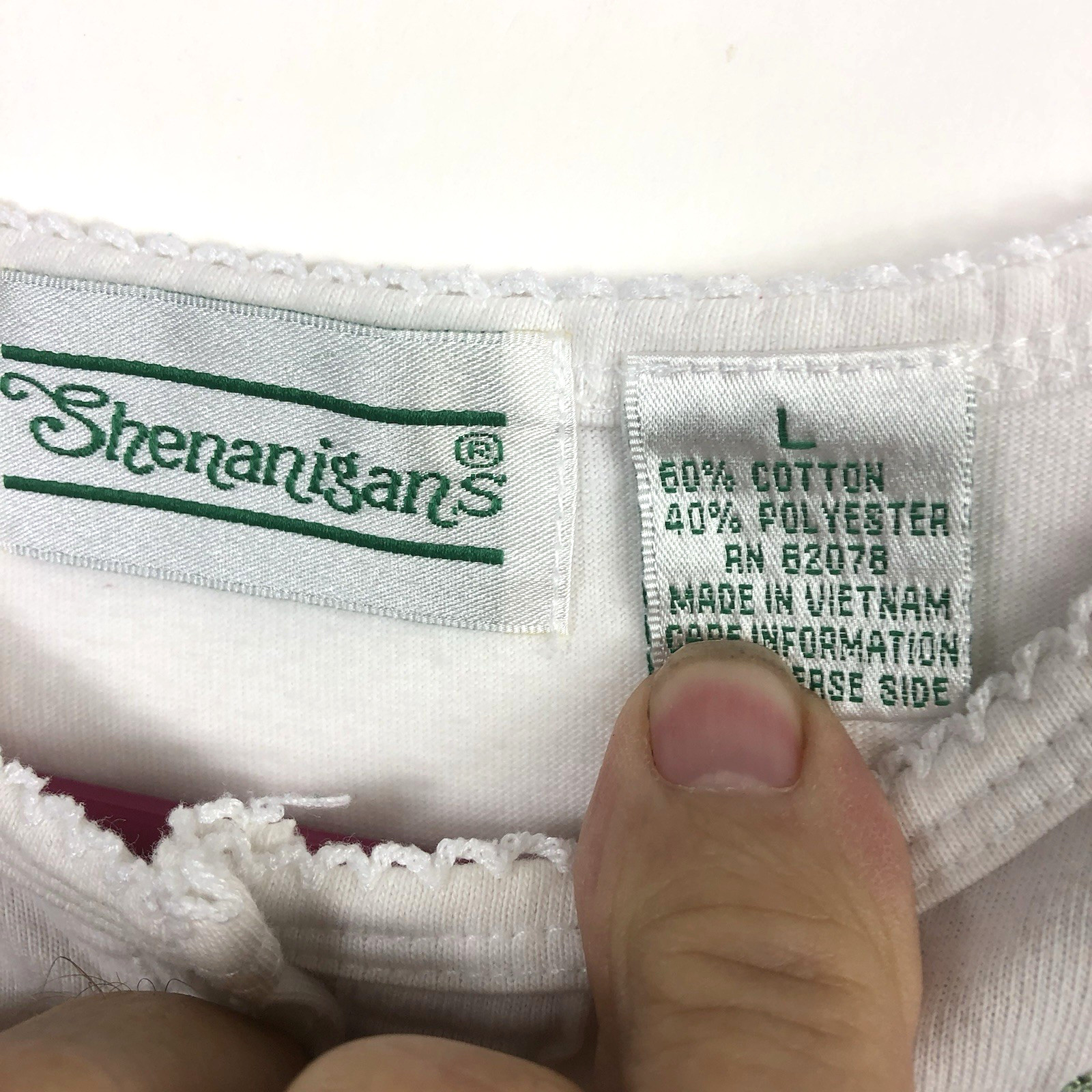 Shenanigans Women's Round Neck Solid White Multic… - image 2