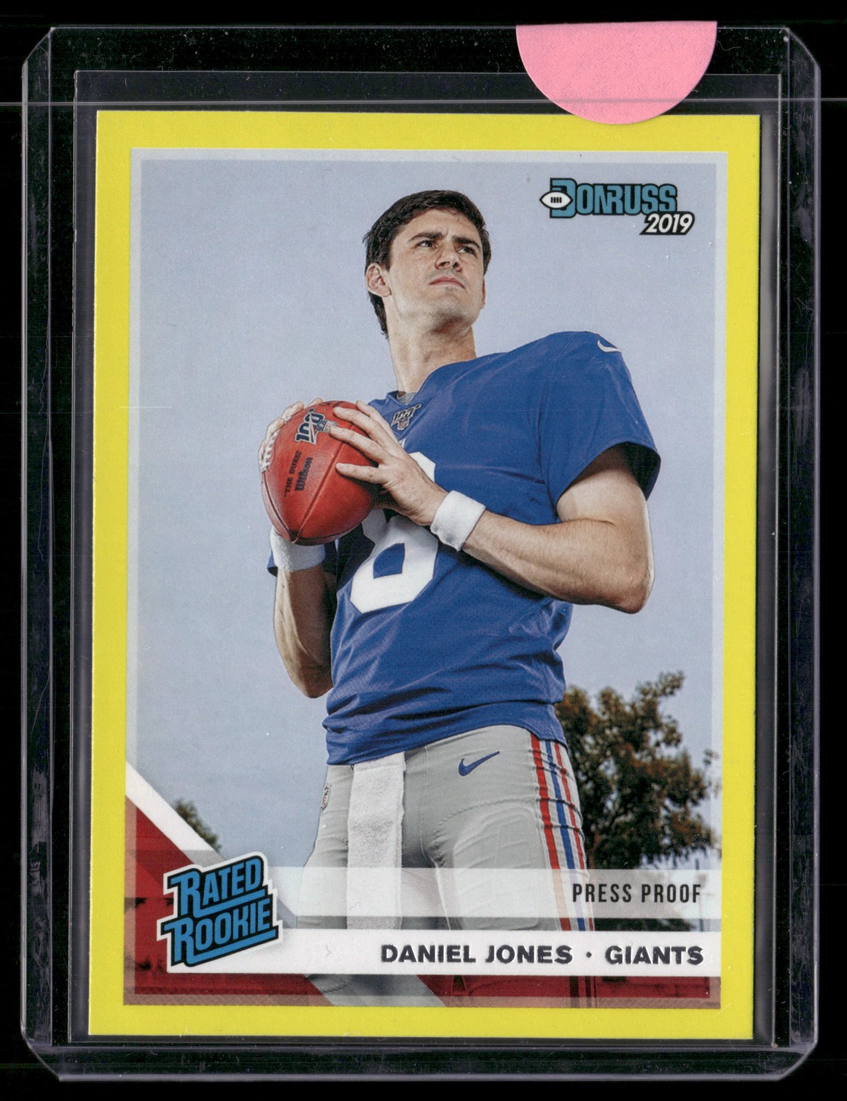 Daniel Jones 2019 Donruss Press Proof Yellow #304 RC New York Giants