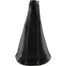 Pilot Automotive Universal Black Faux Leather Hand Brake Boot Red Stitching