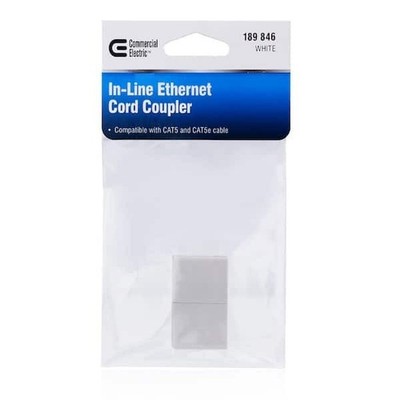 Ethernet White Cable Extender F/F Inline RJ45 Coupler Connector Modular NEW 