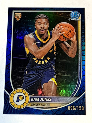 Kam Jones (RC), 2025 Bowman Blue Reptilian Refractor #096/150, Card#BCV-39