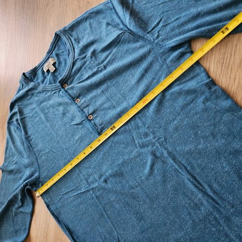 Camiseta J Crew Tejida Henley Azul Manga Larga Para Hombre Talla Grande Delgada - Imagen 5 de 10