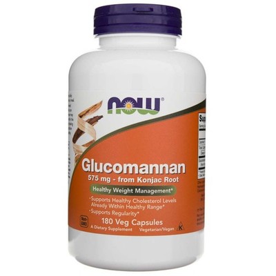 NOW FOODS Glucomannan Konjac Root 575 mg 180 Kapseln Gewicht Cholesterin