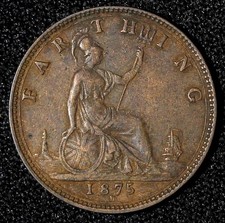 6806. 美品 1875年 イギリス ファージング 希少 Hミントマーク 未经认证1875 年英国硬币| eBay