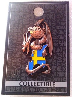 Hard Rock Cafe Gothenburg 2021 Dragon & Flag Guitar Pin