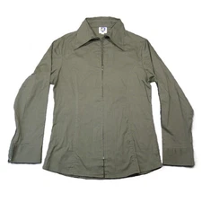 Royal Highness Equestrian Western Show Shirt Girls XL Olive Green Zip Up Riding