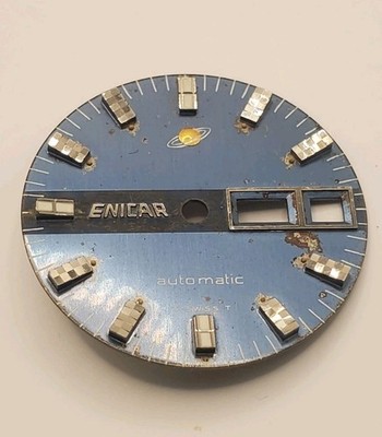 Vintage 70s Enicar Day-Date Automatic Blue Dial Part