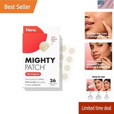 Mighty Patch Hero Cosmetics Original Nighttime Acne Pimple Patches, 36 Ct